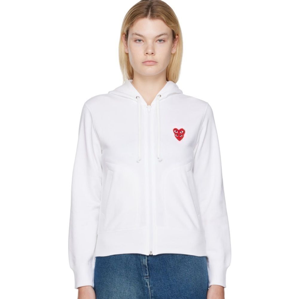 COMME DES GARCONS PLAY ♥️♥️ Double Heart Zip Hoodie unisex NWT $325
